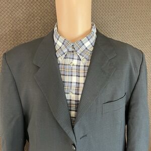 Nino Fenzi Super 100's Men's Sz 44R Black Merino Wool Suit‎